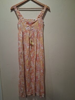 Hersy Wmn’s Dress Sz S Babydoll Y2K Romantic Floral Fairy Midi Cottagecore Beach
